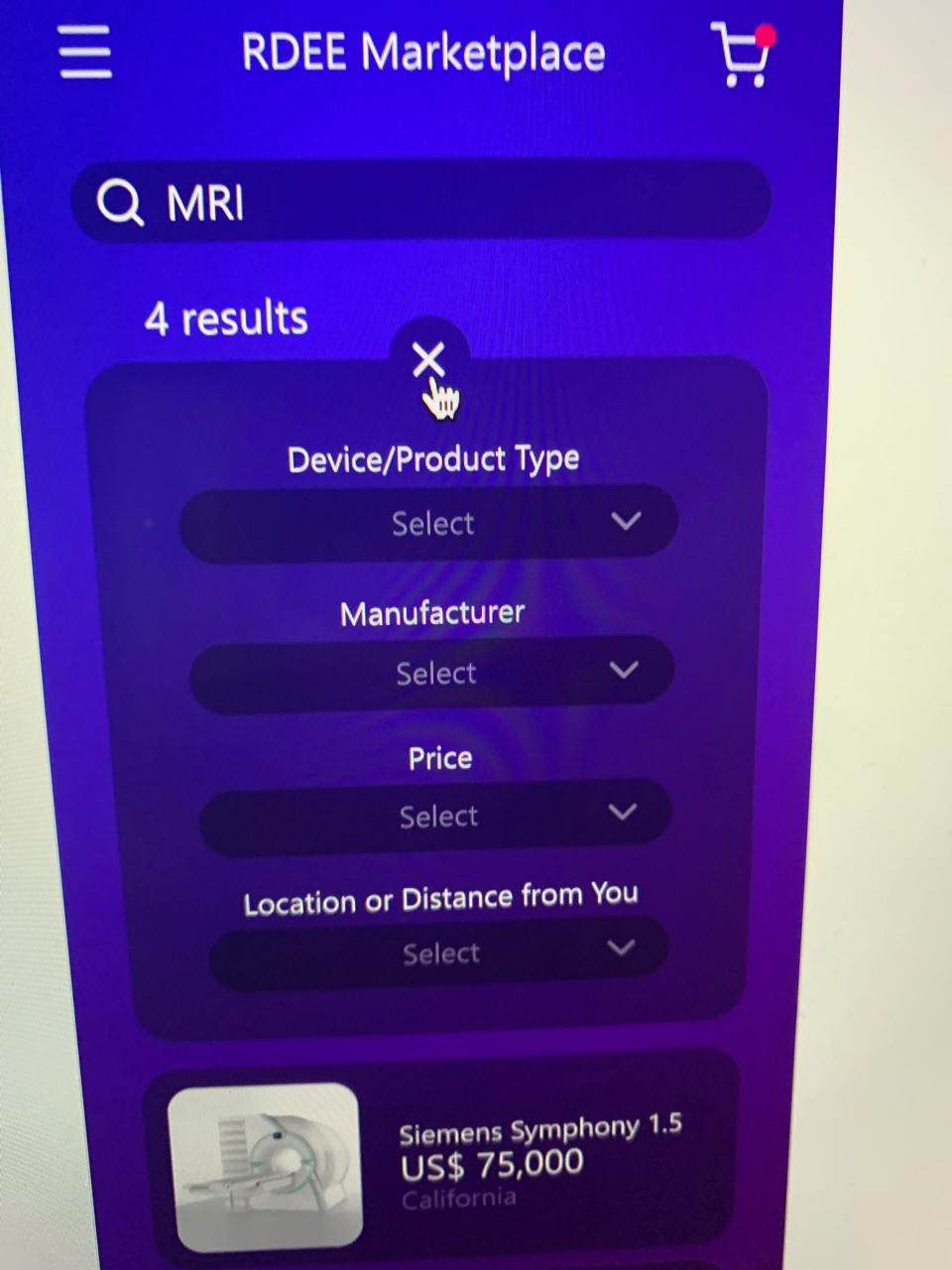 RDEE Marketplace MRI Search